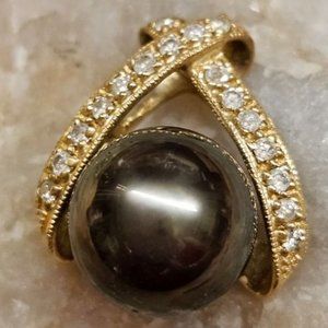 Black pearl pendant/slide